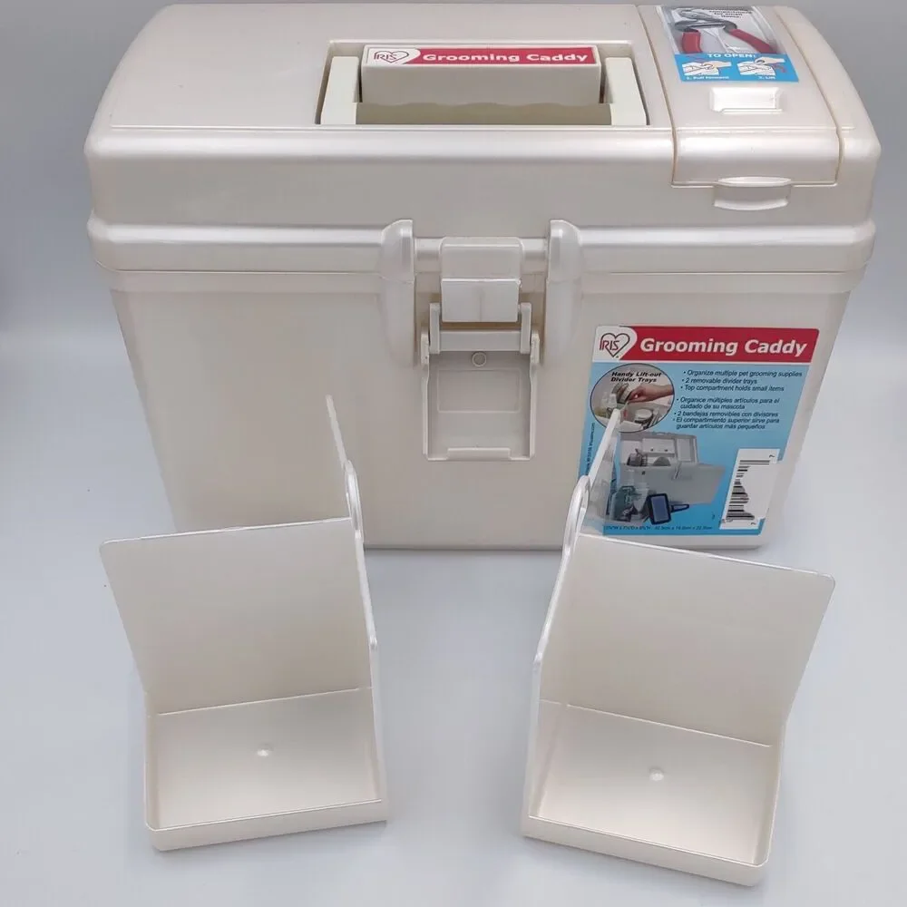 IRIS Grooming Caddy with Handy Lift-out Divider Trays & Top Compartment